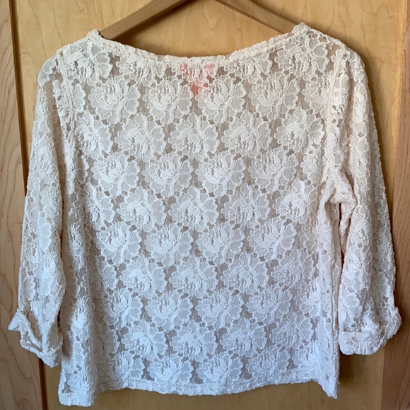 JOE FRESH Cream Lace Top - Picture 3 of 9